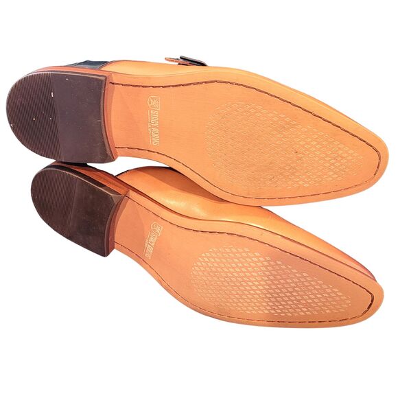 Stacy Adams 2 Tone Oxford Brown Black Single Monk Strap size 10.5 Shoes Slip On main image 10